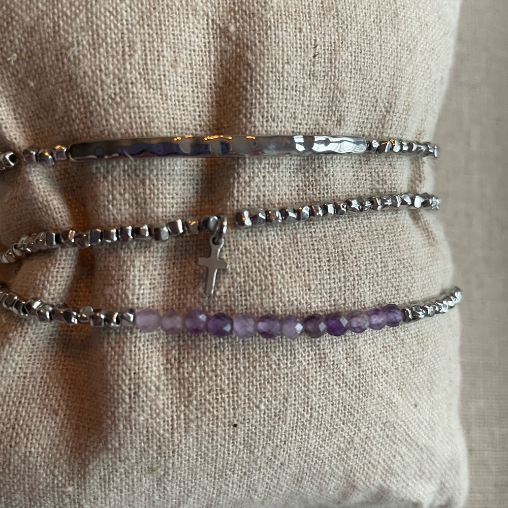 KEEP Collective Stretch Trio Silver Faith Set - Picture 2 of 4